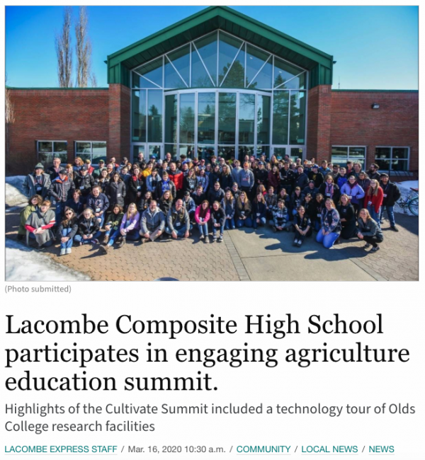 Lacombe Composite High School participates in engaging agriculture education summit