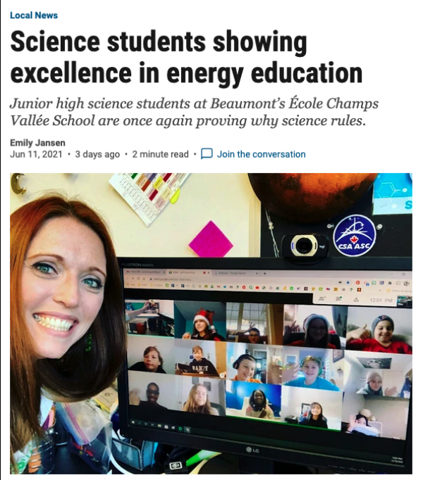 Science students showing excellence in energy education